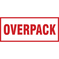 Étiquette de manutention «Overpack», 6" lo x 2-1/2" la, Rouge/blanc SGQ528 | WestPier