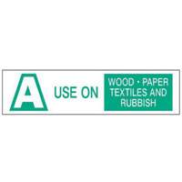 "A Use on Wood Paper Textiles and Rubbish" Labels, 6" L x 1-1/2" W, Green on White SY238 | WestPier