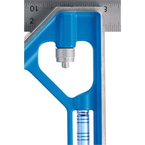 True Blue&reg; Combination Square, 12" L, 1/16" Graduations, Steel, Plain WestPier