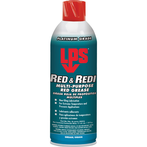Red & Redi Multi-Purpose Red Grease, 16 oz., Aerosol Can WestPier