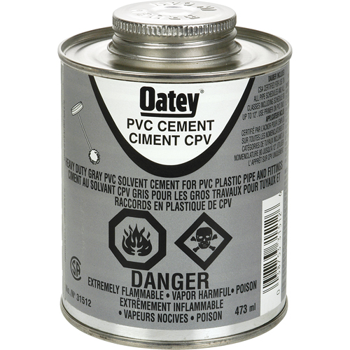 PVC Heavy-Duty Cement, 473 ml, Brush-Top Can, Grey WestPier