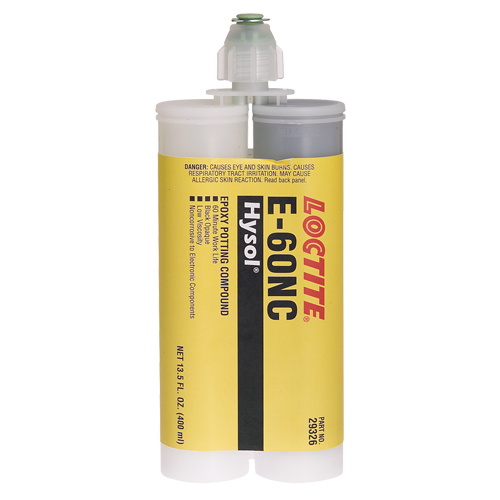 Adh&eacute;sifs structuraux non corrosifs pour les composants &eacute;lectriques E-60NC, 400 ml, Cartouche double, Deux composants, Noir WestPier