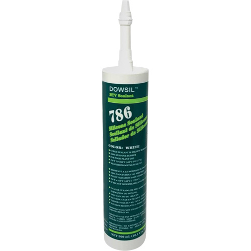 Agent d'&eacute;tanch&eacute;it&eacute; &agrave; base de silicone Dowsil 786, 300 ml, Cartouche, Blanc WestPier