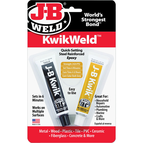 Colle &eacute;poxyde KwikWeld, Deux composants, Tube, 2 oz, Gris WestPier