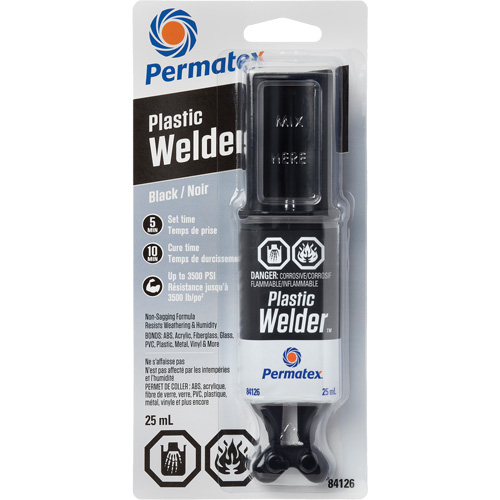 Plastic Welder Epoxy, 25 ml, Syringe, Two-Part, Black WestPier