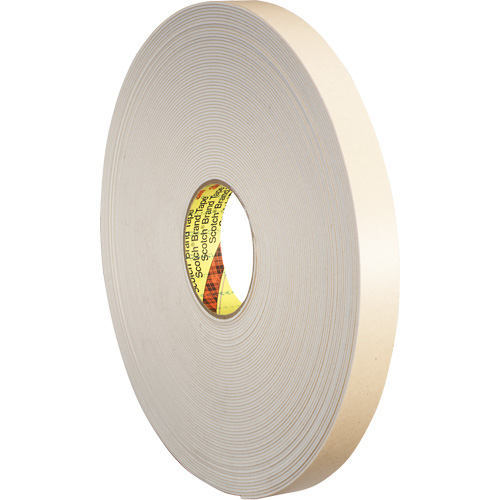 Double-Coated Foam Tape, 66 m (216') L x 25.4 mm (1") W, 31 mils, Polyethylene WestPier