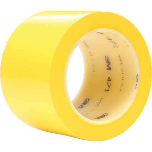 471 Vinyl Tape, 76.2 mm (3") W x 32.9 m (108') L, 5.2 mils, Yellow WestPier