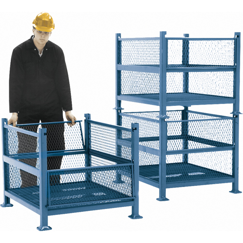 Open Mesh Containers, 2 Drop Gates, 2500 lbs. Capacity, 34.5" W x 40.5" D x 32.25" H WestPier