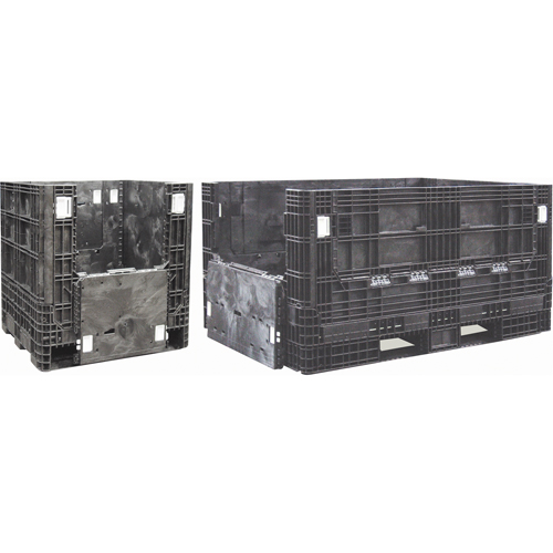 Collapsible Structural Polyethylene Containers, 48" L x 45" W x 34" H, Black WestPier