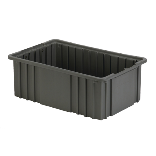 Contenant Divider Box, Poly&eacute;thyl&egrave;ne, 15,5" la x 9,9" p x 6" h, Gris WestPier