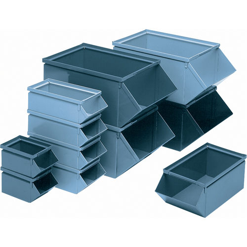 Steel Bin, 100 lbs. Cap., 12" W x 20-1/2" D x 9-1/2" H, Blue WestPier