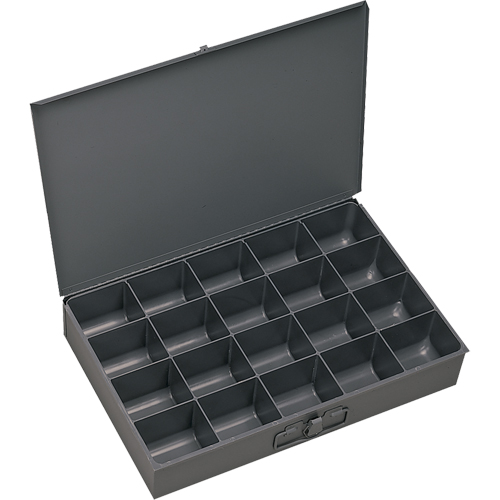 Boîtes &agrave; fond courb&eacute;, Acier, 20 compartiments, 13-3/8" la x 9-1/4" p, 2" h, Gris WestPier