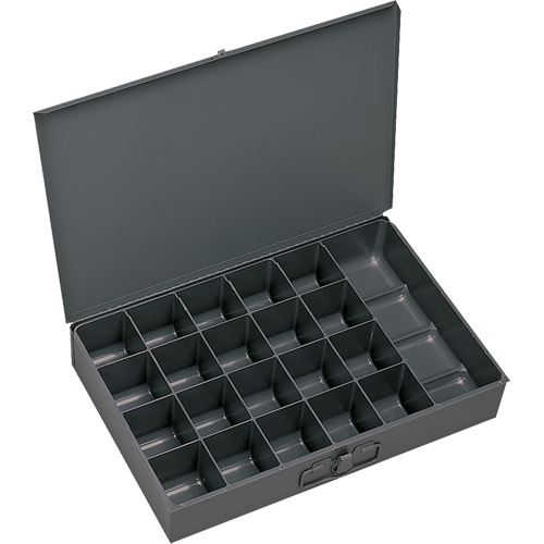 Boîtes &agrave; fond courb&eacute;, Acier, 21 compartiments, 13-3/8" la x 9-1/4" p, 2" h, Gris WestPier
