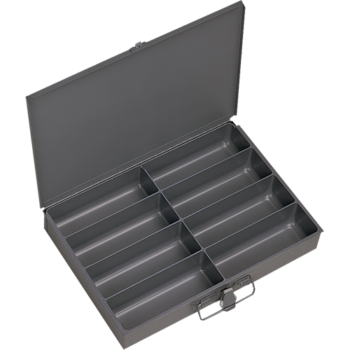 Boîtes &agrave; fond courb&eacute;, Acier, 8 compartiments, 13-3/8" la x 9-1/4" p, 2" h, Gris WestPier