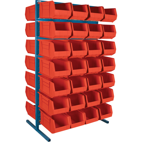 Support stationnaire deux c&ocirc;t&eacute;s pour bacs, 36" la x 24" p x 61" h, 56 bacs WestPier