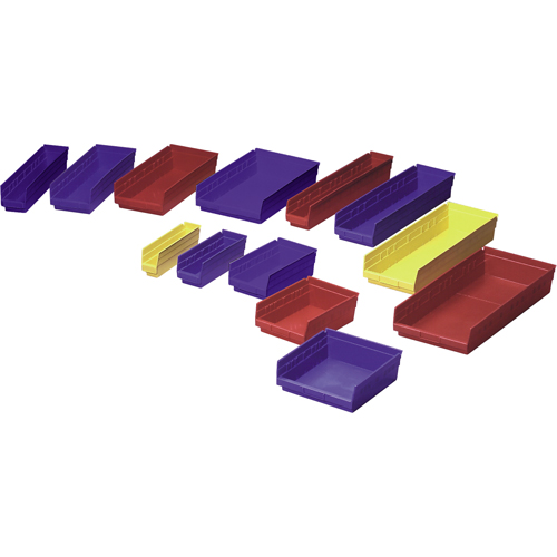 Bacs de rangement pour tablettes, 8-3/8" la x 4" H x 17-7/8" p, Bleu, Capacit&eacute; 40 lb WestPier