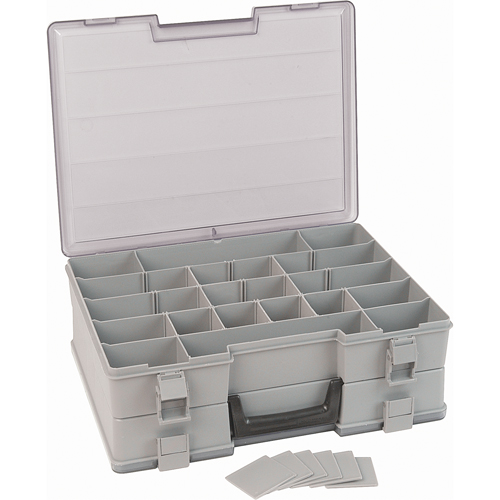 Compartment Case, Plastic, 48 Slots, 15-1/2" W x 11-3/4" D x 5" H, Grey WestPier