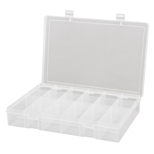 Boîtes &agrave; compartiments compactes en polypropyl&egrave;ne, 13-1/8" la x 9" p x 2-5/16" h, 18 compartiments WestPier