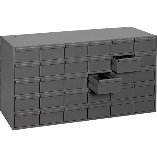 Industrial Drawer Cabinets, 30 Drawers, 33-3/4" W x 11-5/8" D x 17-3/4" H, Grey WestPier