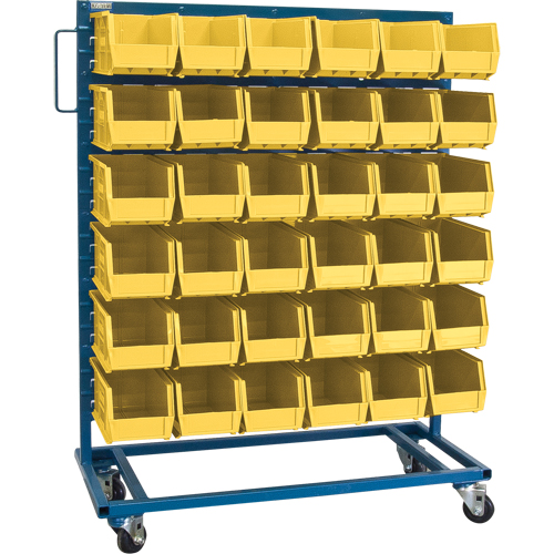 Single-Sided Mobile Bin Rack, Single-sided, 36 bins, 36" W x 16" D x 46-1/2" H WestPier