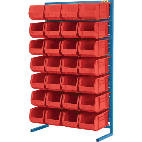 Support stationnaire pour bacs &agrave; un c&ocirc;t&eacute;, 36" la x 12" p x 61" h, 28 bacs WestPier