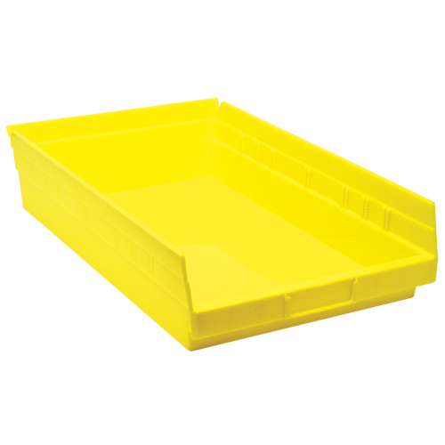 Bacs de rangement pour tablettes, 11-1/8" la x 4" H x 17-7/8" p, Jaune, Capacit&eacute; 40 lb WestPier
