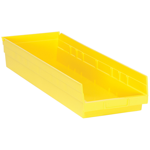 Shelf Bins, 8-3/8" W x 4" H x 23-5/8" D, Yellow, 50 lbs. Capacity WestPier