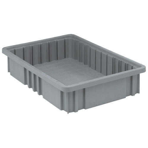 Contenants Divider Box, Plastique, 16,5" la x 10,9" p x 3,5" h, Gris WestPier