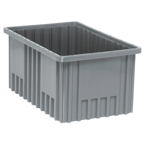 Contenants Divider Box, Plastique, 16,5" la x 10,9" p x 8" h, Gris WestPier