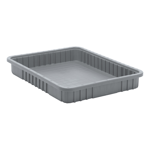 Contenants Divider Box, Plastique, 22,5" la x 17,5" p x 3" h, Gris WestPier