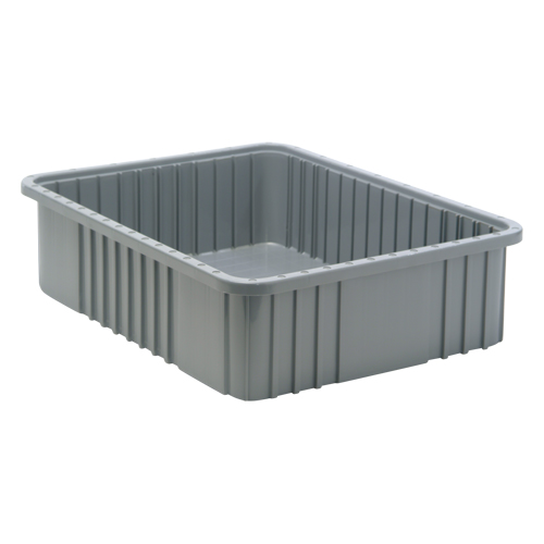 Contenants Divider Box, Plastique, 22,5" la x 17,5" p x 6" h, Gris WestPier