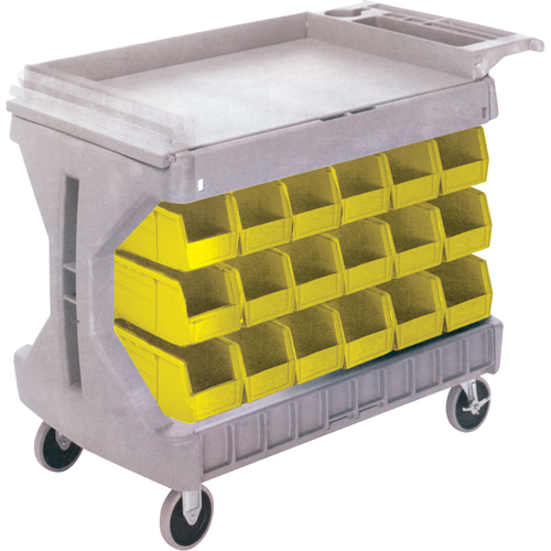 Pro Cart With Yellow Bins, Double-sided, 36 bins, 45-5/18" W x 24" D x 34-3/4" H WestPier
