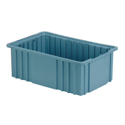Contenant Divider Box, Poly&eacute;thyl&egrave;ne, 15,5" la x 9,9" p x 6" h, Bleu p&acirc;le WestPier