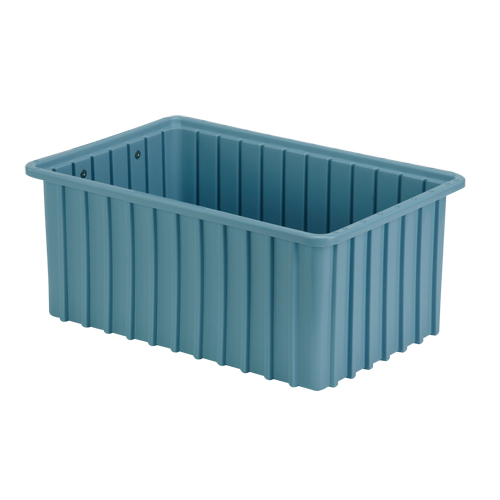 Divider Box&reg; Containers, Polyethylene, 16.5" W x 10.9" D x 7" H, Light Blue WestPier