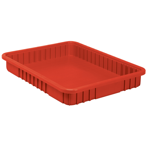 Divider Box&reg; Containers, Plastic, 22.5" W x 17.5" D x 3" H, Red WestPier