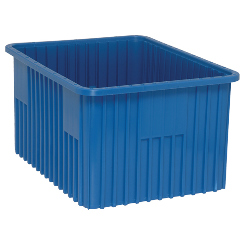 Contenants Divider Box, Plastique, 22,5" la x 17,5" p x 12" h, Bleu WestPier
