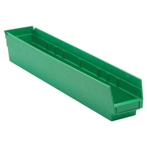 Bac pour &eacute;tag&egrave;re &eacute;conomique, 4-1/8" la, 4" h x 23-5/8" p, Vert WestPier