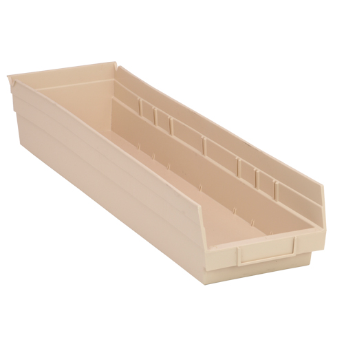 Economy Shelf Bin, 6-5/8" W x 4" H x 23-5/8" D, Ivory WestPier