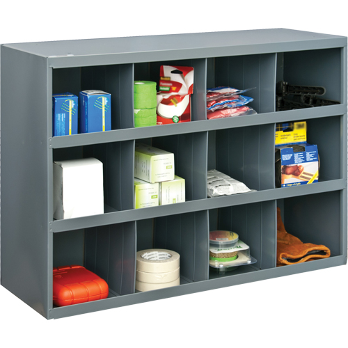 Armoires pour bacs de rangement, Acier, 12 tiroirs, 33-3/4" x 12" x 23-7/8", Gris WestPier