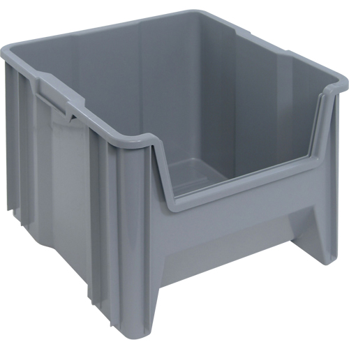 Giant Stacking Containers, 16.5" W x 17.5" D x 12.5" H, Grey WestPier