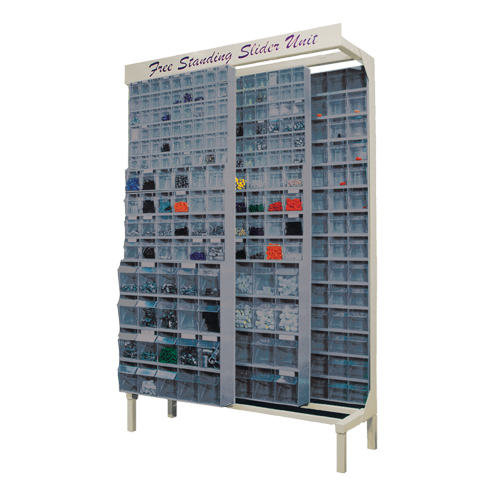 Free-Standing Tip-Out Bins Slider System, 48" W x 18" D x 77" H, 720 Drawers WestPier