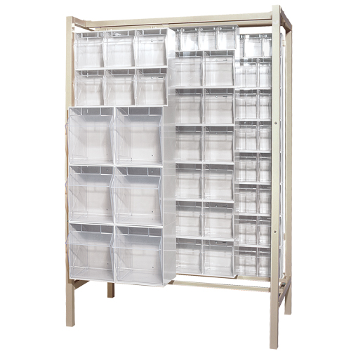 Free-Standing Tip-Out Bins Slider System, 51-1/4" W x 26" D x 77" H, 101 Drawers WestPier