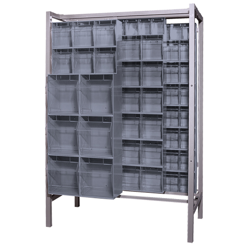 Free-Standing Tip-Out Bins Slider System, 51-1/4" W x 26" D x 77" H, 101 Drawers WestPier