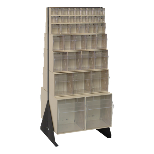 Tip-Out Bins Stand, 23-5/8" W x 16" D x 52" H, 76 Drawers WestPier