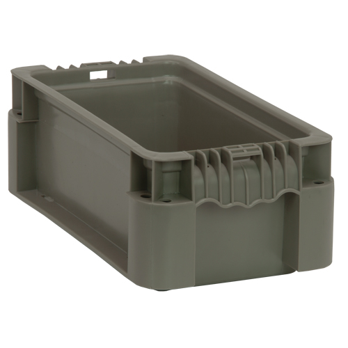 Collapsible Stacking Container, 7" W x 12" D x 5" H, Grey WestPier