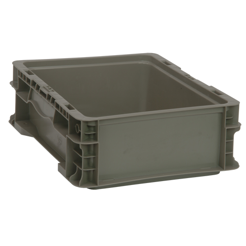 Collapsible Stacking Container, 15" W x 12" D x 5" H, Grey WestPier