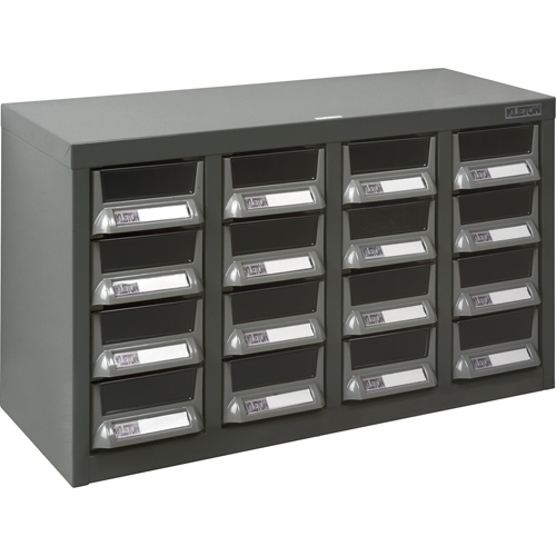 KPC-400 Parts Cabinet, Galvanized Steel, 16 Drawers, 23-1/10" x 8-7/10" x 13-4/5", Grey WestPier