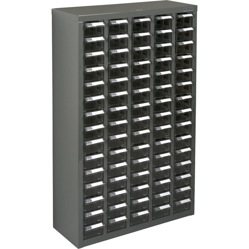 Casiers pour pi&egrave;ces KPC-600, Acier galvanis&eacute;, 75 tiroirs, 23-1/10" x 8-7/10" x 36-9/10", Gris WestPier