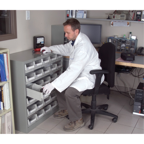 KPC-HD Heavy-Duty Parts Cabinet, Galvanized Steel, 30 Drawers, 34-3/5" x 15-7/10" x 34-3/5", Grey WestPier