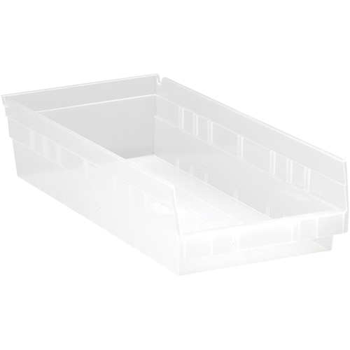Bacs de rangement pour tablettes, 8-3/8" la x 4" H x 17-7/8" p, Transparent, Capacit&eacute; 40 lb WestPier